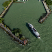 Balatonszemes hajóállomás Földvár motoros